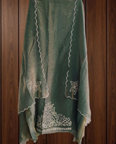 Shimmer Tissue Unstitched Suit Set with All-Over Swarovski Work.